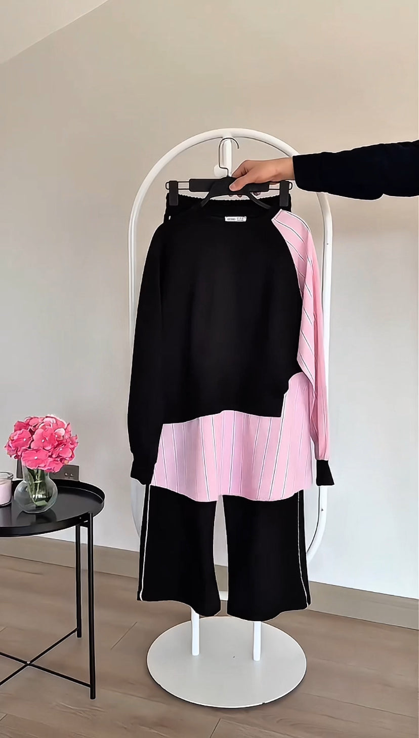 Oysho Gömlek siyah pembe  Garnili takım