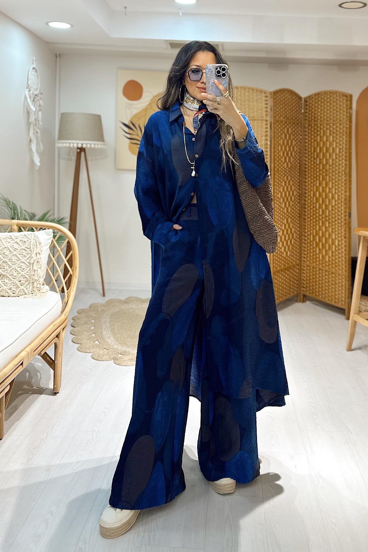 Kimono Premium Mavi Takım