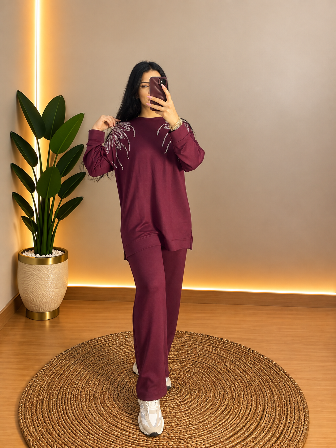 ARYA TAŞLI TAKIM BORDO