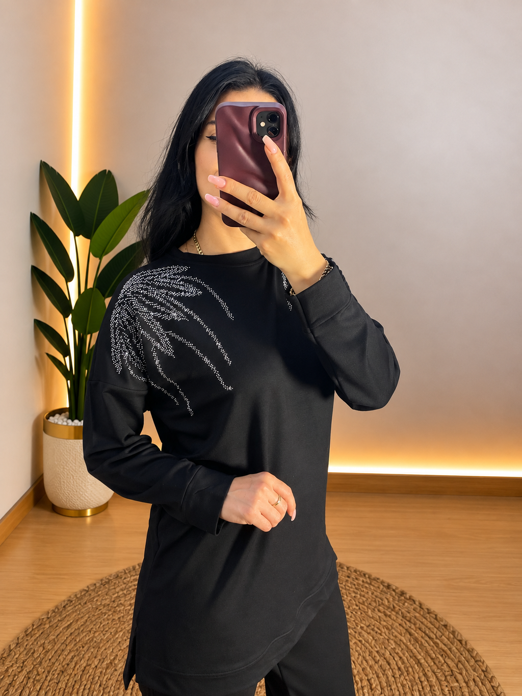 ARYA TAŞLI TAKIM SİYAH