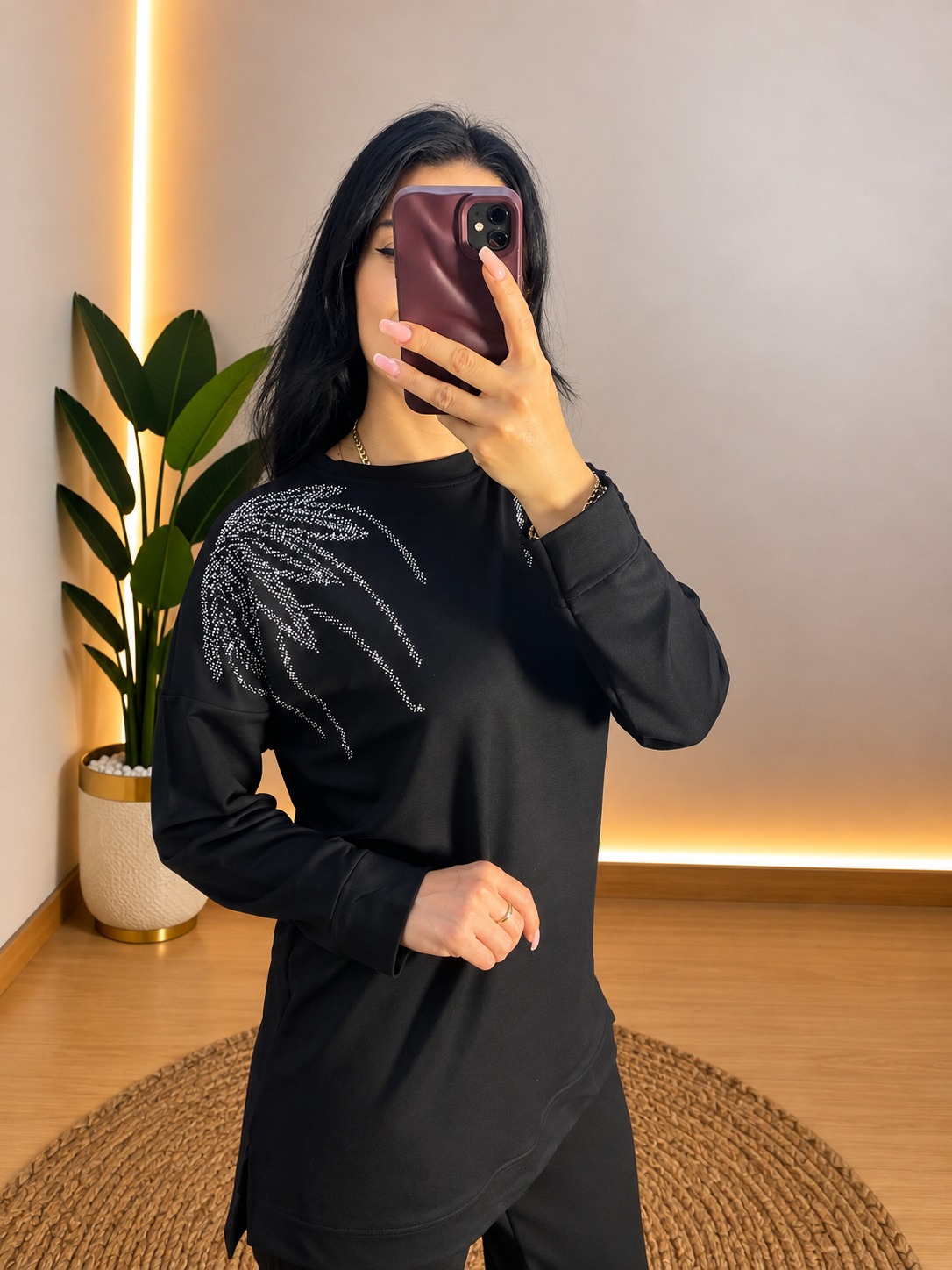 ARYA TAŞLI TAKIM SİYAH