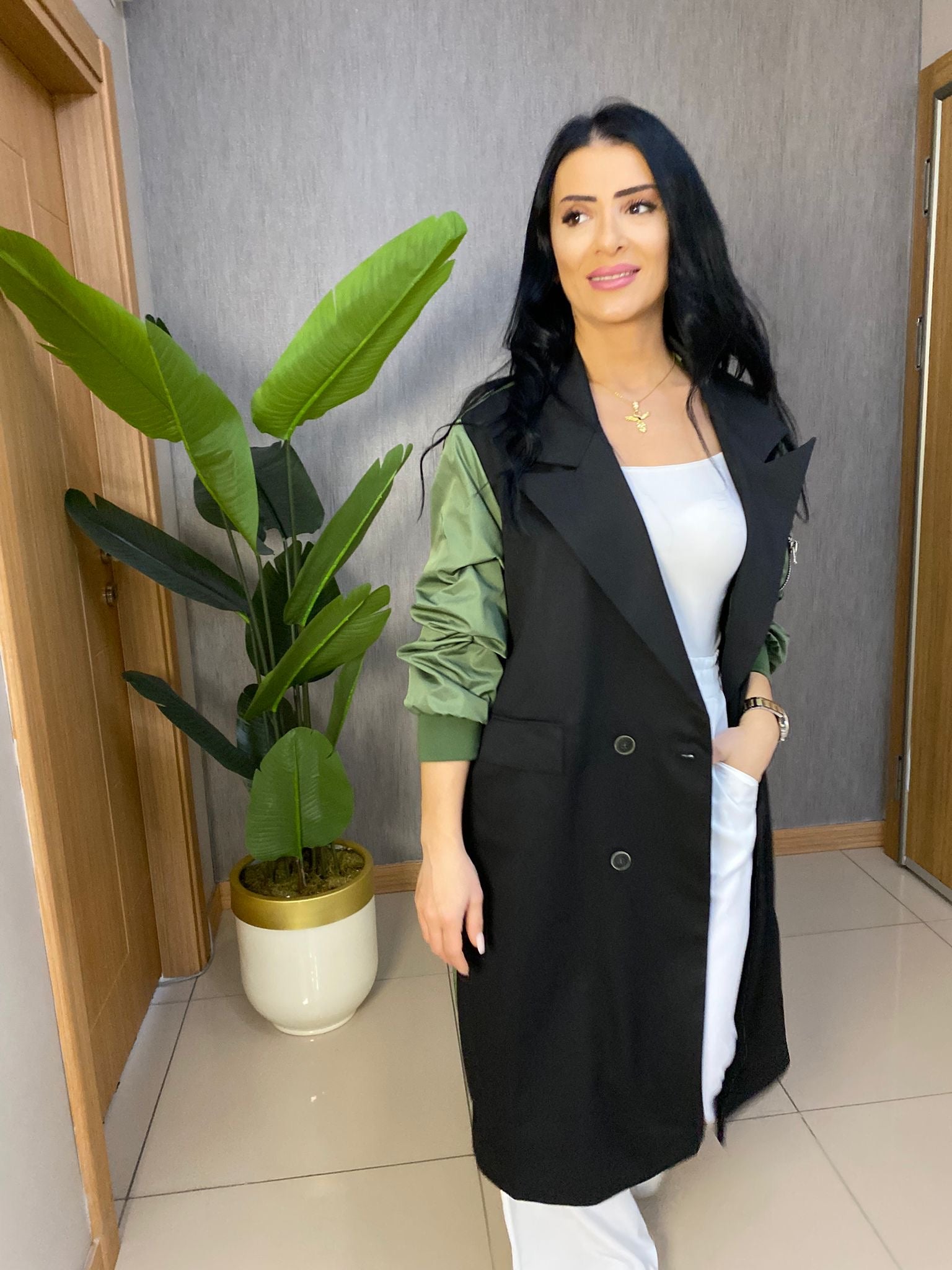 MATCH DETAYLI PREMİUM TRENÇKOT