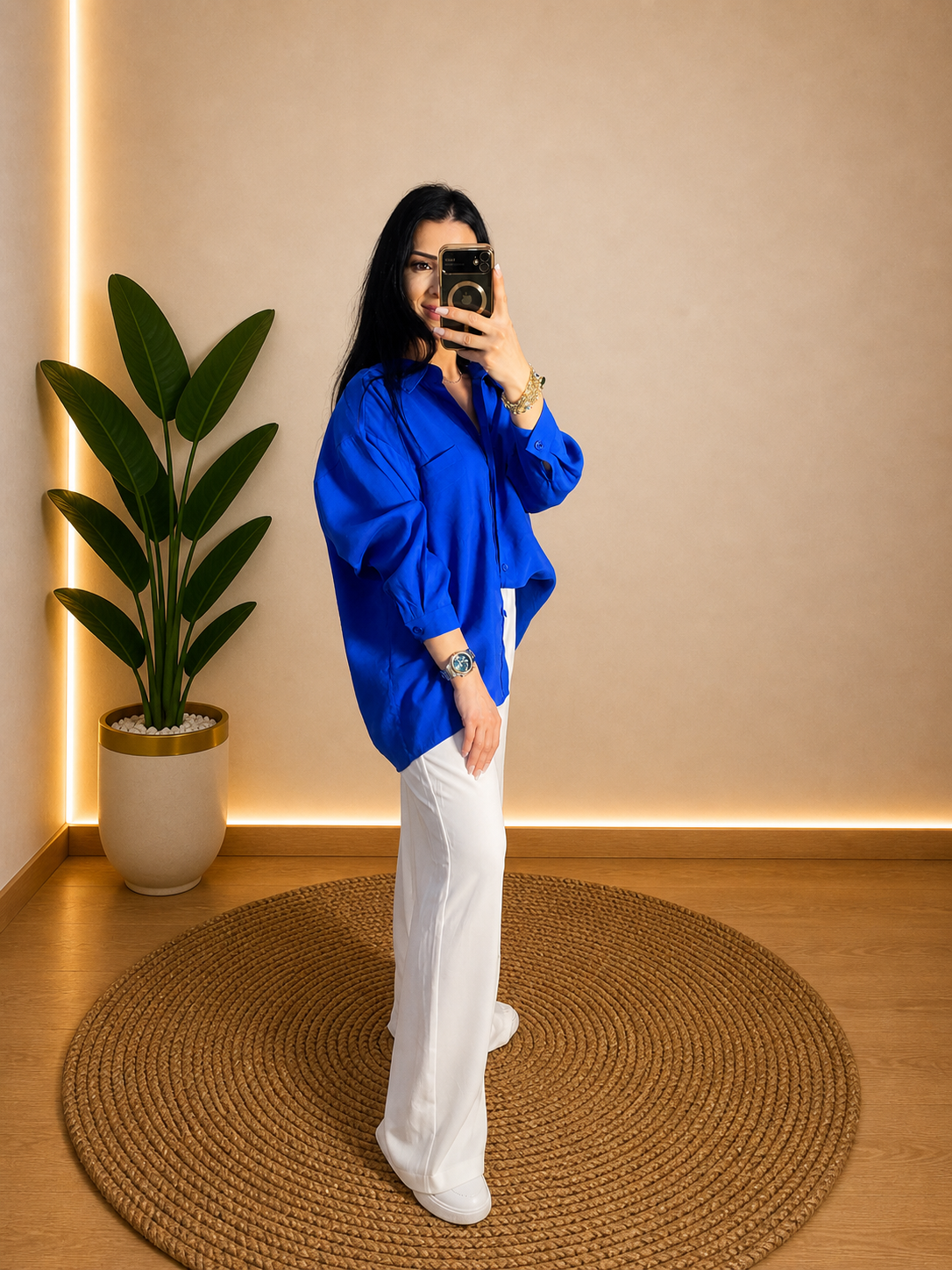 OVERSIZE MAVİ GÖMLEK