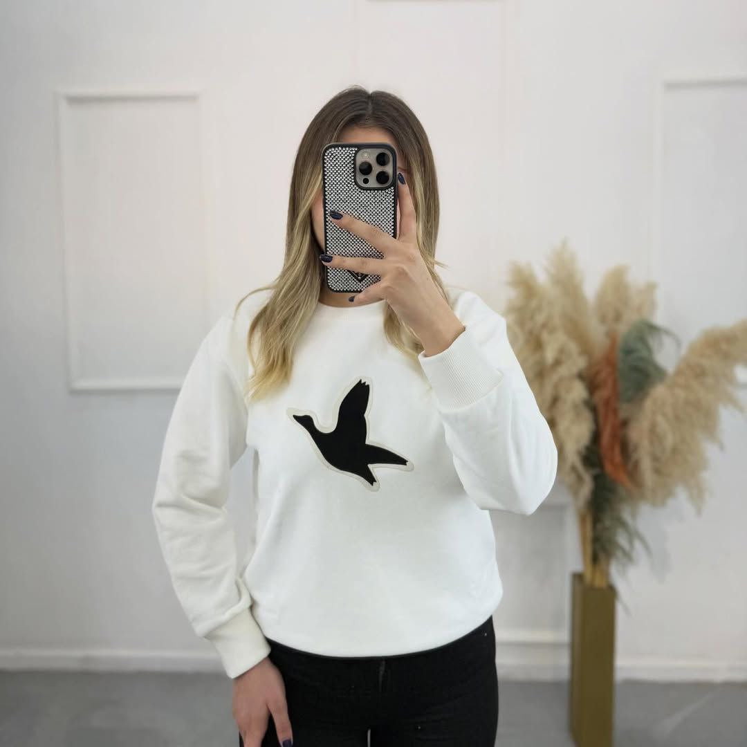 Bymn Sweat Taş İşlemeli Ekru