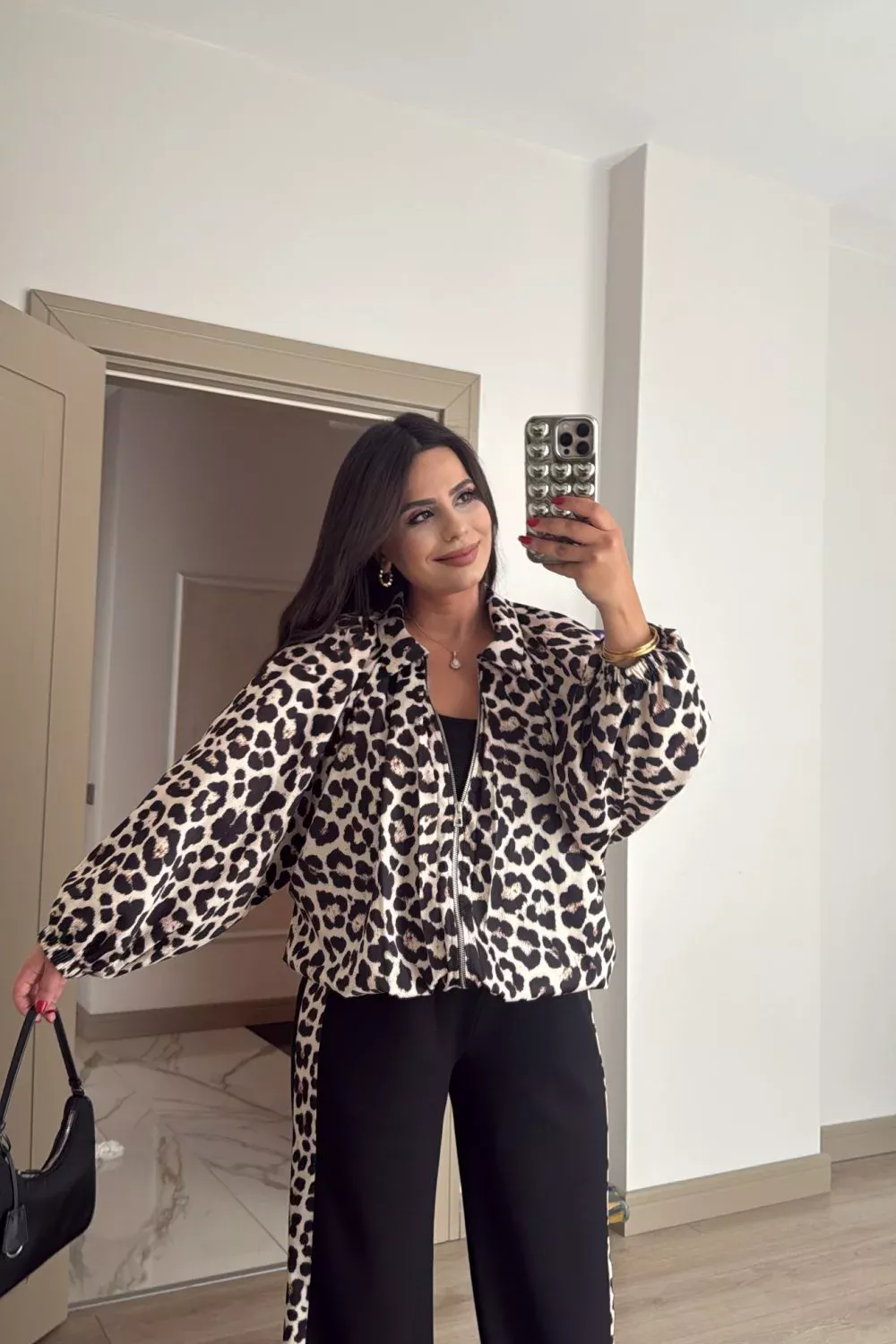 ZARA SATEN LEOPAR İKİLİ TAKIM