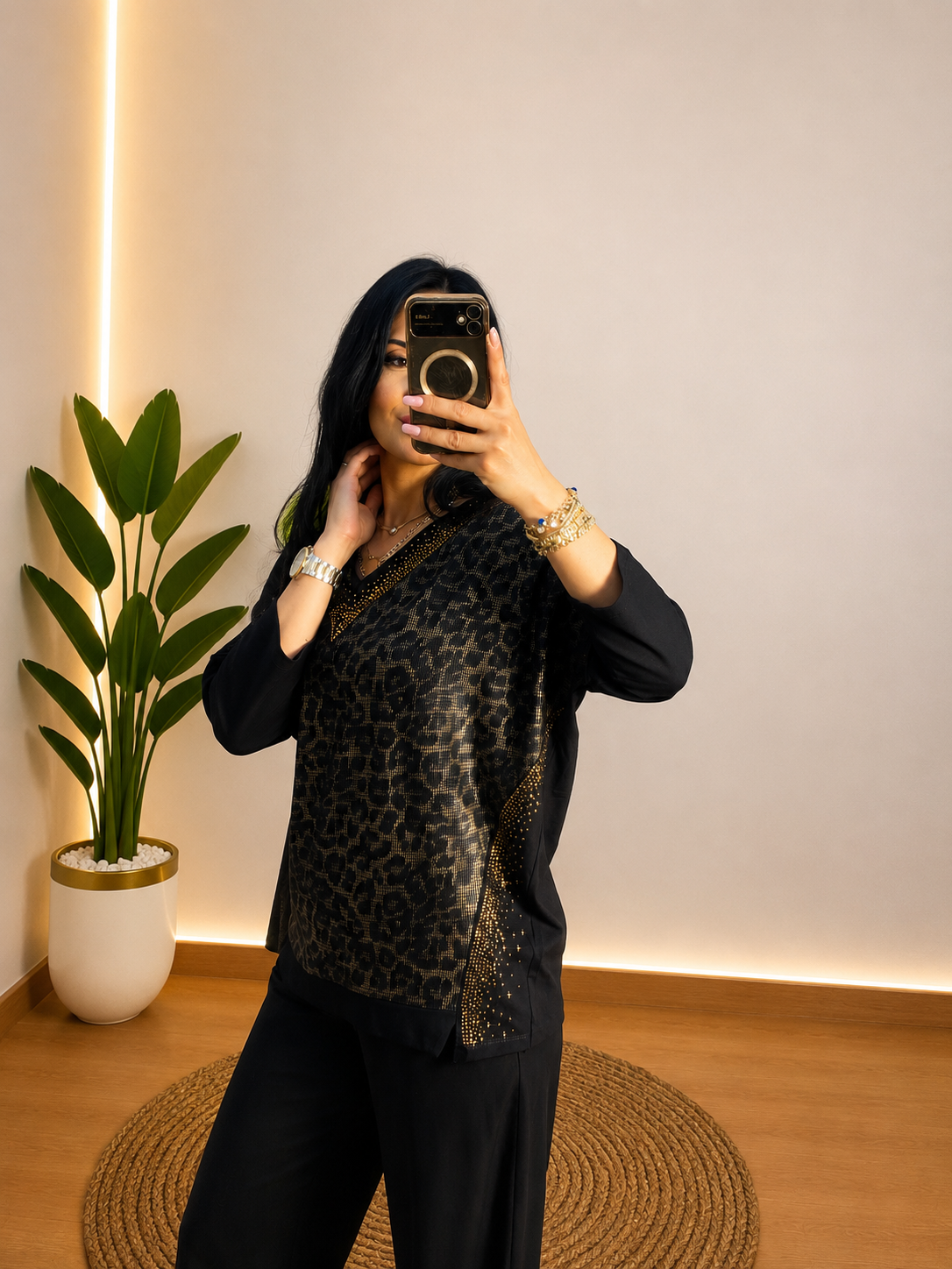 LEOPAR TAŞ BLUZ